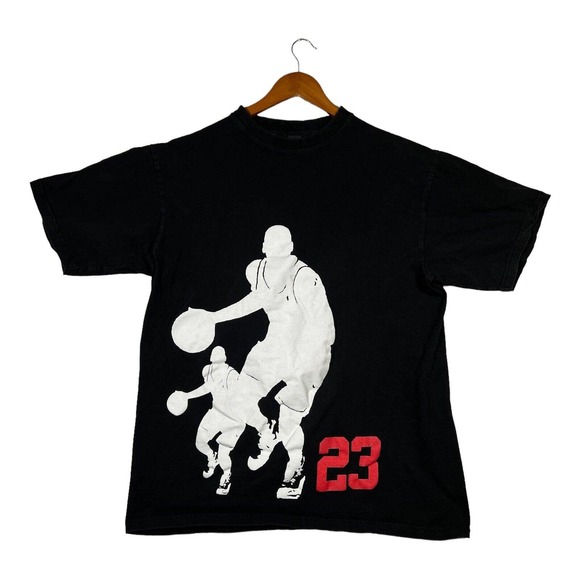 Rare Vt Noiz Michael Jordan 23 Silhouette Black Basketball NBA Bulls Chicago 2XL - Picture 1 of 4